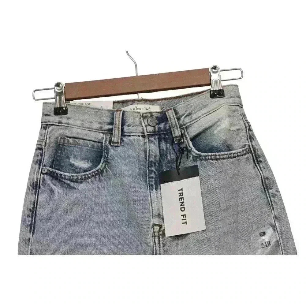 NWT Willow Root Buckle Jeans Size 24 The Vintage Dad Denim High Rise Light Wash - Picture 2 of 14